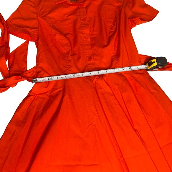 NWT Armani exchange orange collared fit & flare shirtdress 100% Cotton size 0 - Picture 9 of 9